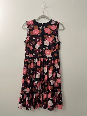 Kate Spade size 8. Floral Sleeveless Tiered Midi Dress in Multi Pink